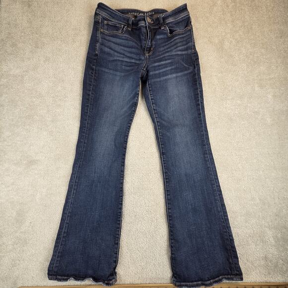 American Eagle Outfitters Denim - American Eagle AEO Kick Boot Jeans Womens 8 Medium Wash Mid Rise Stretch Denim